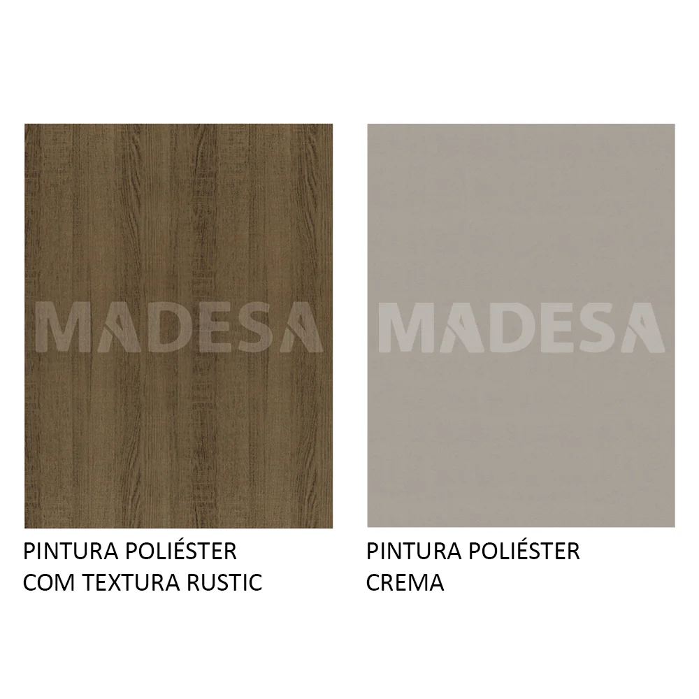 Mesa de Jantar Retangular Tampo de Vidro Rustic/Crema 5275 Madesa - Image 4