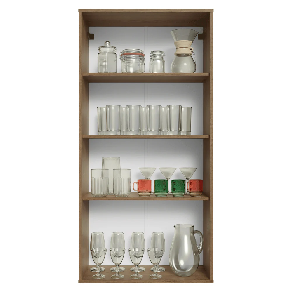 Módulo Cristaleira 70 cm 2 Portas de Vidro Rustic/Verde Vik Madesa - Image 4