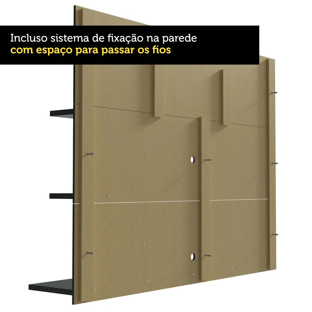 Painel para TV até 60 Polegadas Madesa Alfa Preto - Image 6
