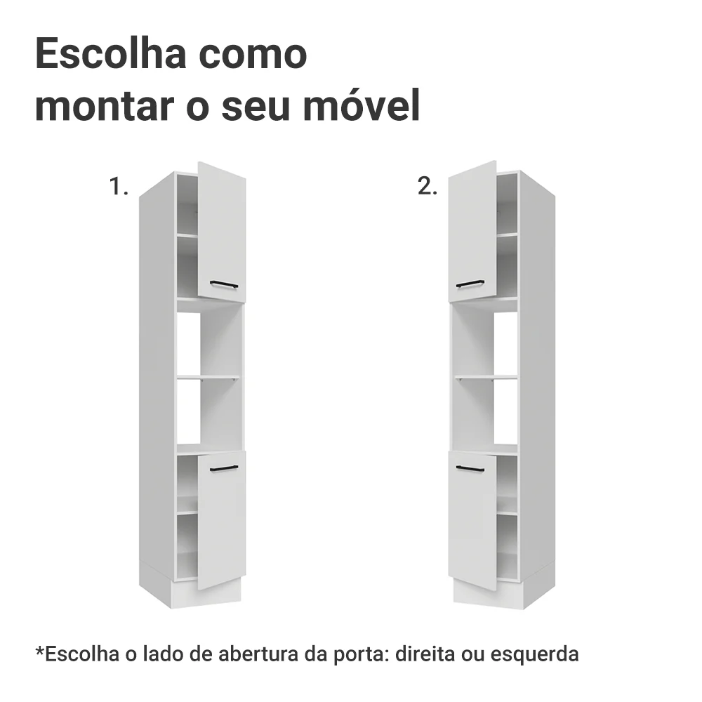 Paneleiro 40 x 60 cm 2 Portas e 2 Nichos Branco Agata Madesa - Image 4