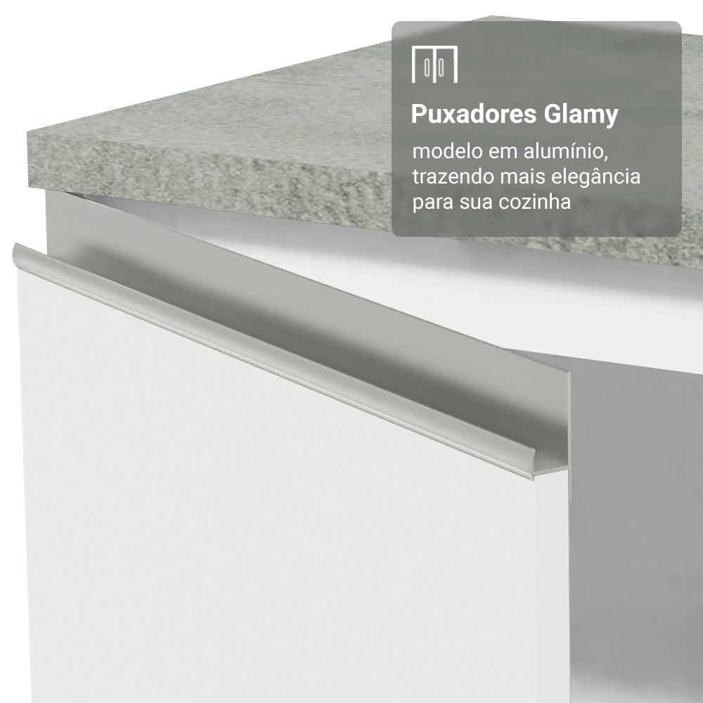 Paneleiro 40 x 60 cm 2 Portas e 2 Nichos Branco Glamy Madesa - Image 7