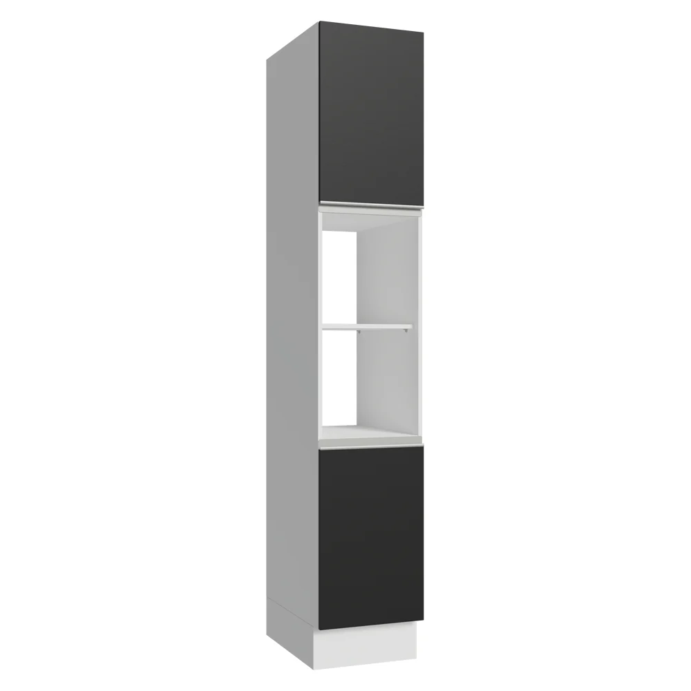 Paneleiro 40 x 60 cm 2 Portas e 2 Nichos Branco/Preto Glamy Madesa