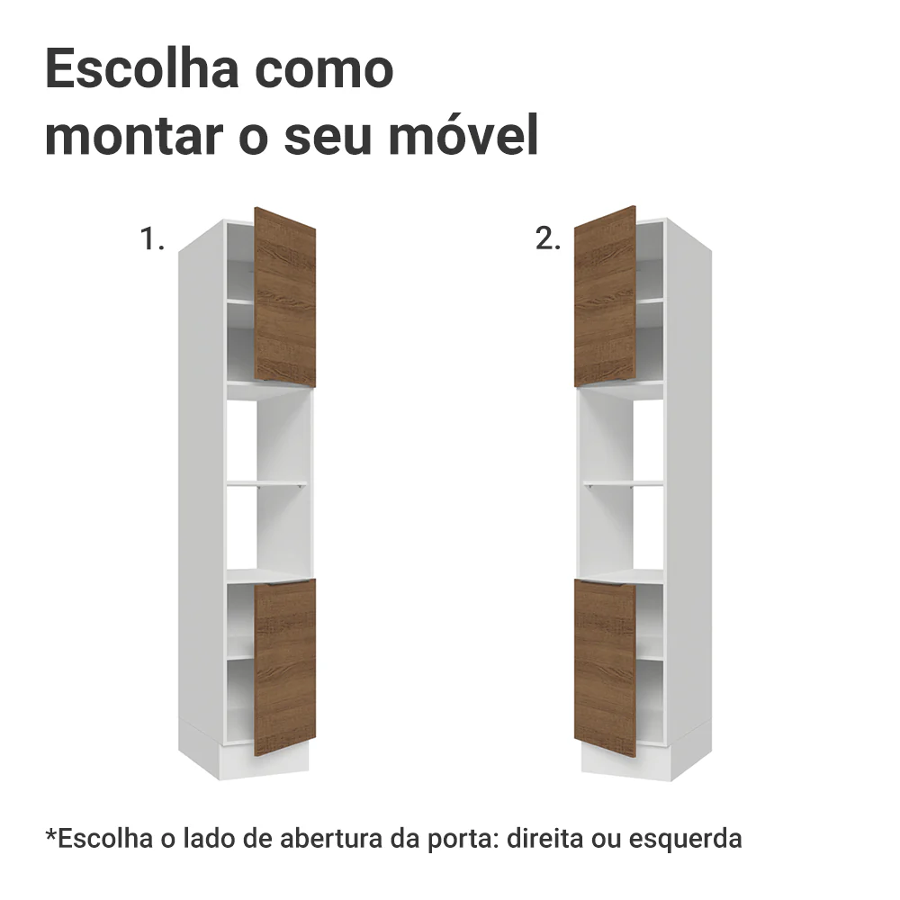 Paneleiro 40 x 60 cm 2 Portas e 2 Nichos Branco/Rustic Stella Madesa - Image 4