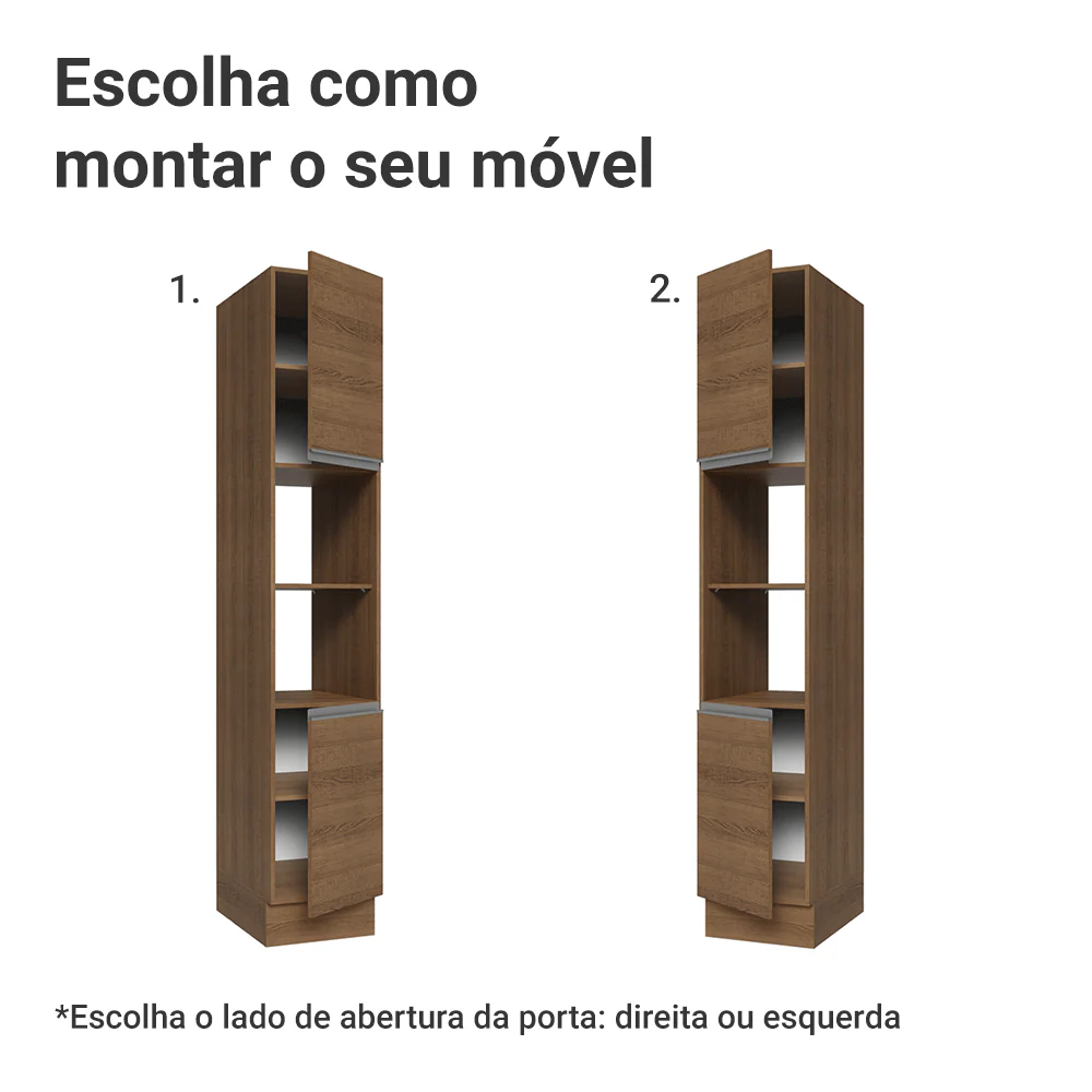 Paneleiro 40 x 60 cm 2 Portas e 2 Nichos Rustic Glamy Madesa - Image 4