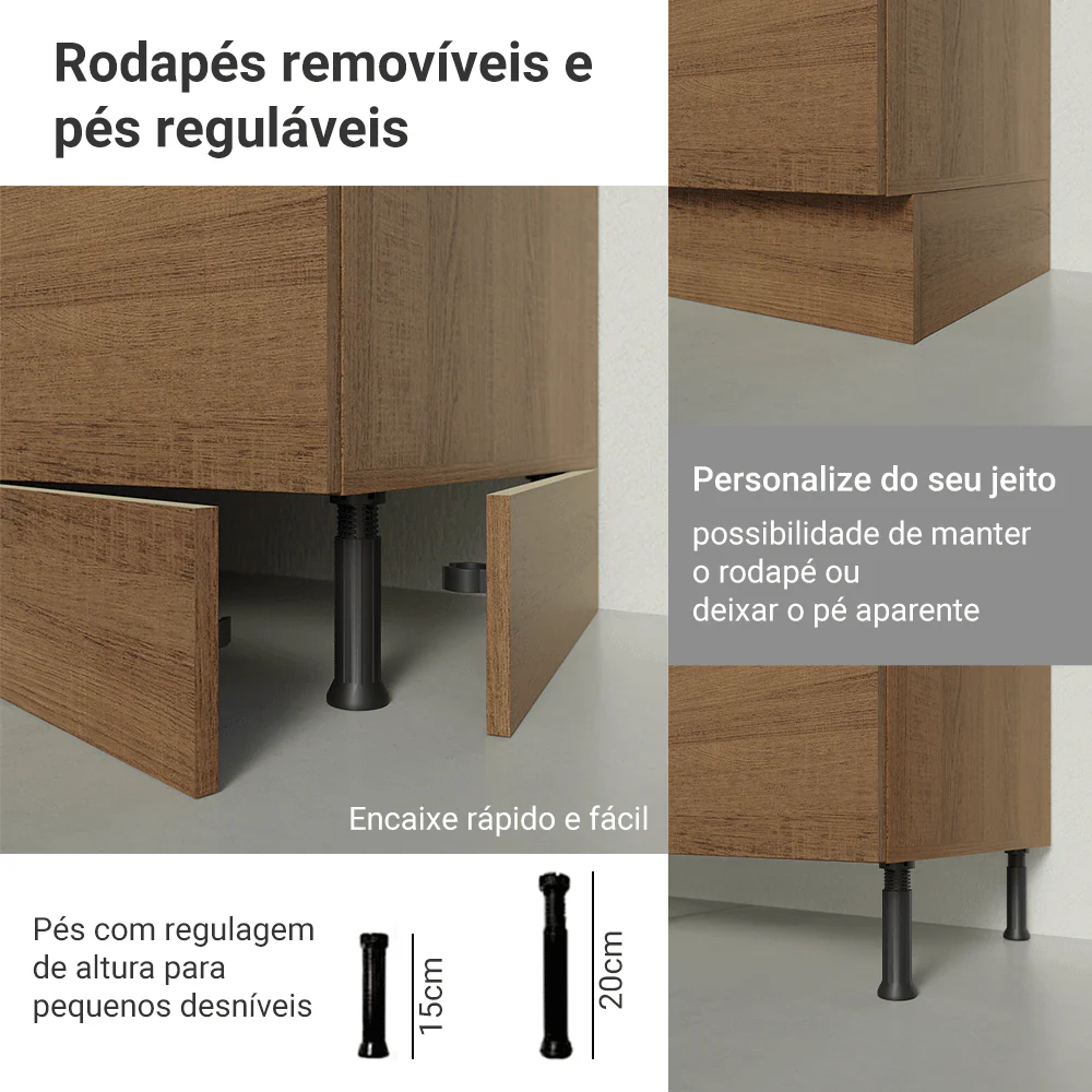 Paneleiro 40 x 60 cm 2 Portas e 2 Nichos Rustic Glamy Madesa - Image 8