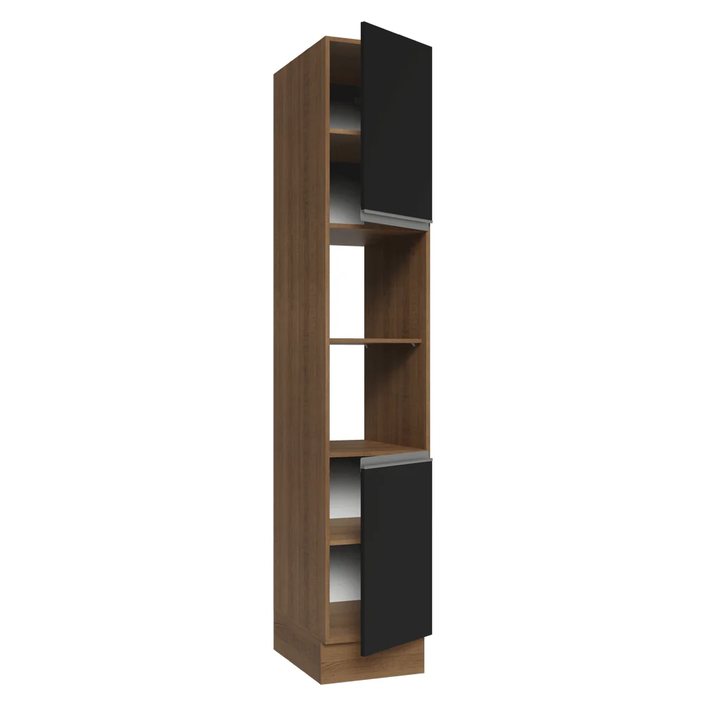 Paneleiro 40 x 60 cm 2 Portas e 2 Nichos Rustic/Preto Glamy Madesa - Image 6