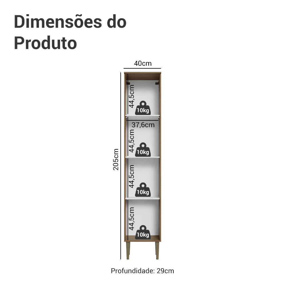 Paneleiro 40 cm 1 Porta Rustic/Branco Lille Madesa - Image 3