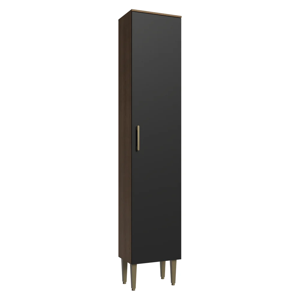 Paneleiro 40 cm 1 Porta Rustic/Preto Lille Madesa