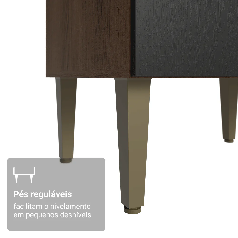 Paneleiro 40 cm 1 Porta Rustic/Preto Lille Madesa - Image 7