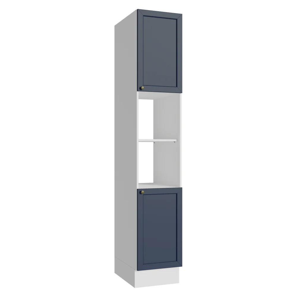 Paneleiro 40 cm 2 Portas e 2 Nichos Branco/Azul Vik Madesa