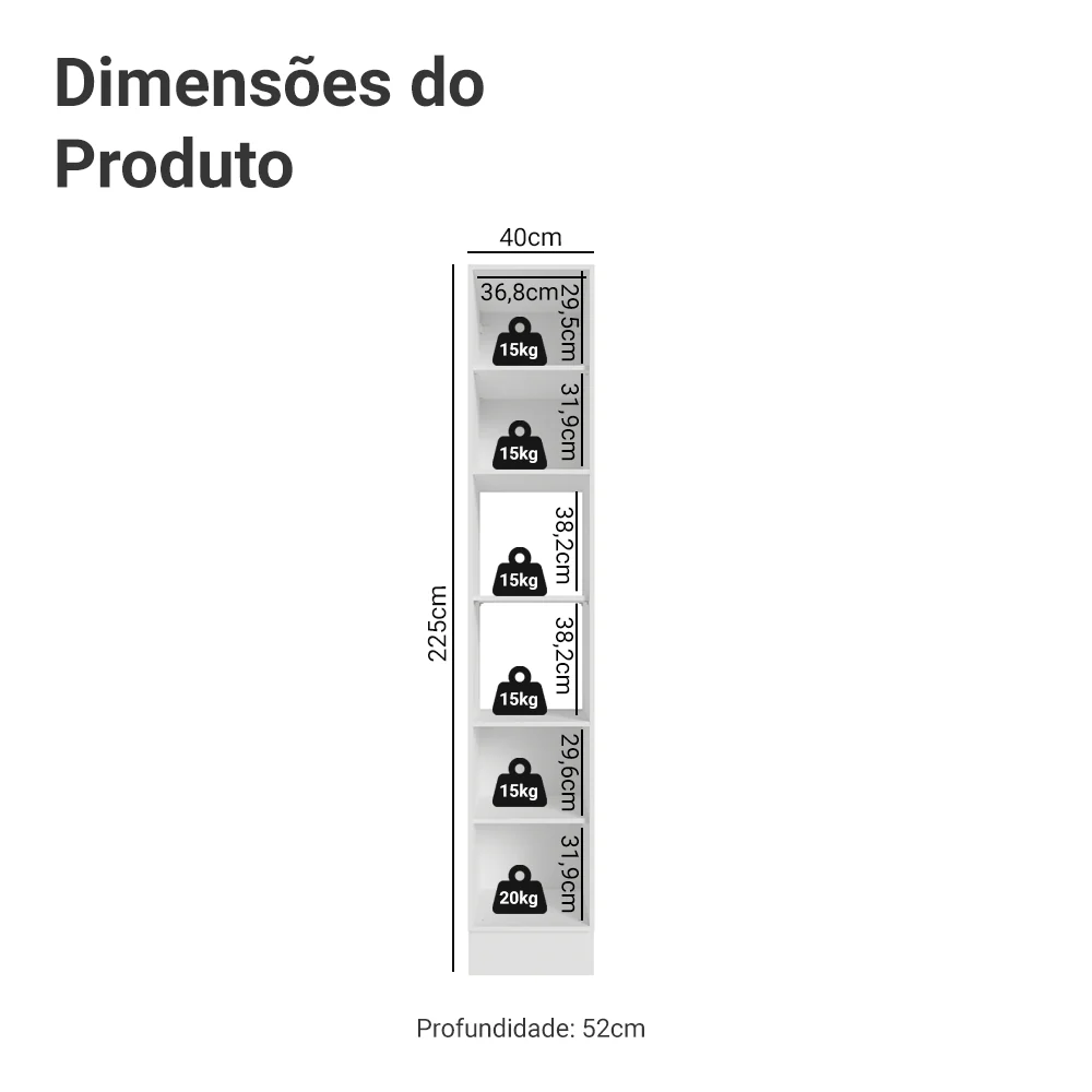Paneleiro 40 cm 2 Portas e 2 Nichos Branco/Azul Vik Madesa - Image 2