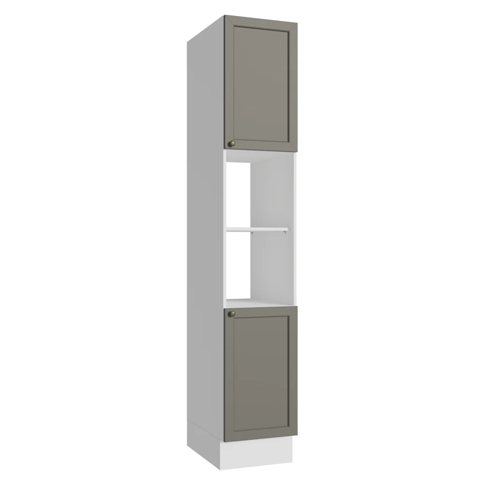 Paneleiro 40 cm 2 Portas e 2 Nichos Branco/Cinza Vik Madesa