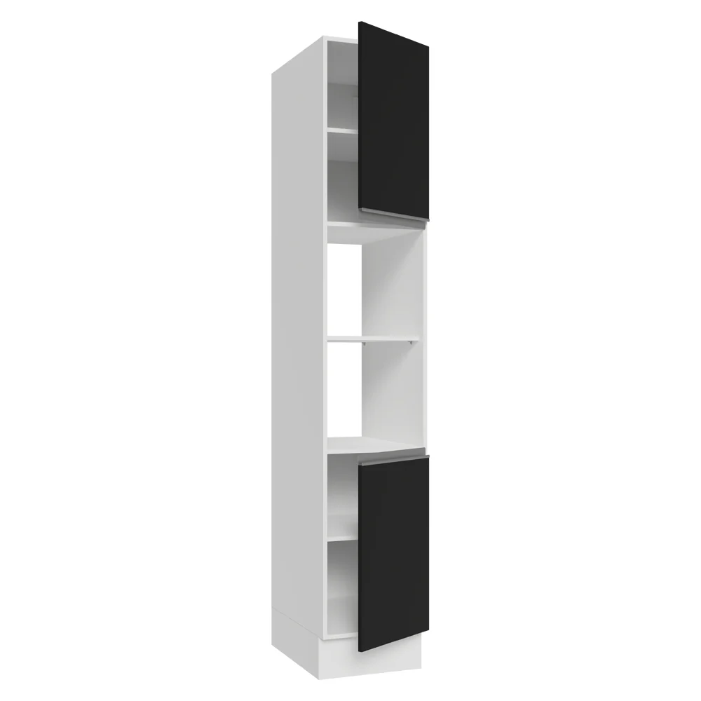 Paneleiro 40 cm 2 Portas e 2 Nichos Branco/Preto Glamy Madesa - Image 6