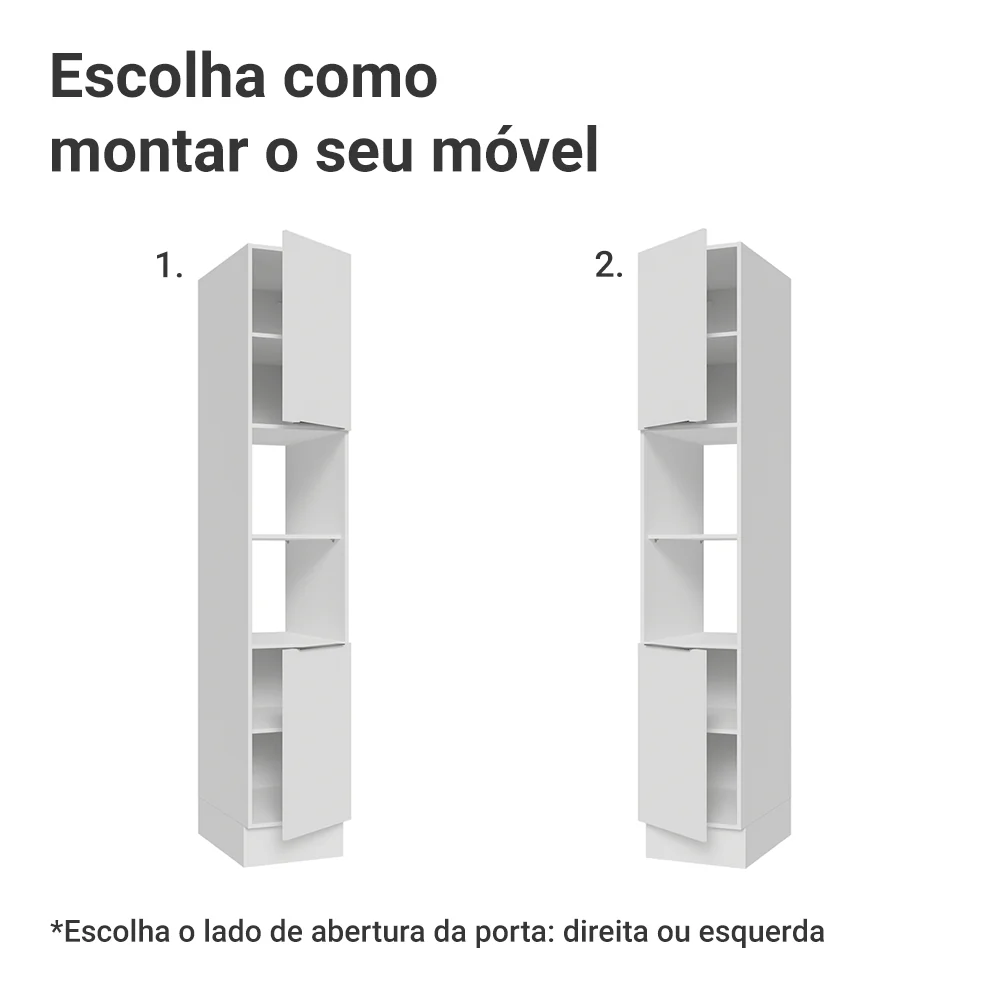 Paneleiro 40 cm 2 Portas e 2 Nichos Branco Stella Madesa - Image 4