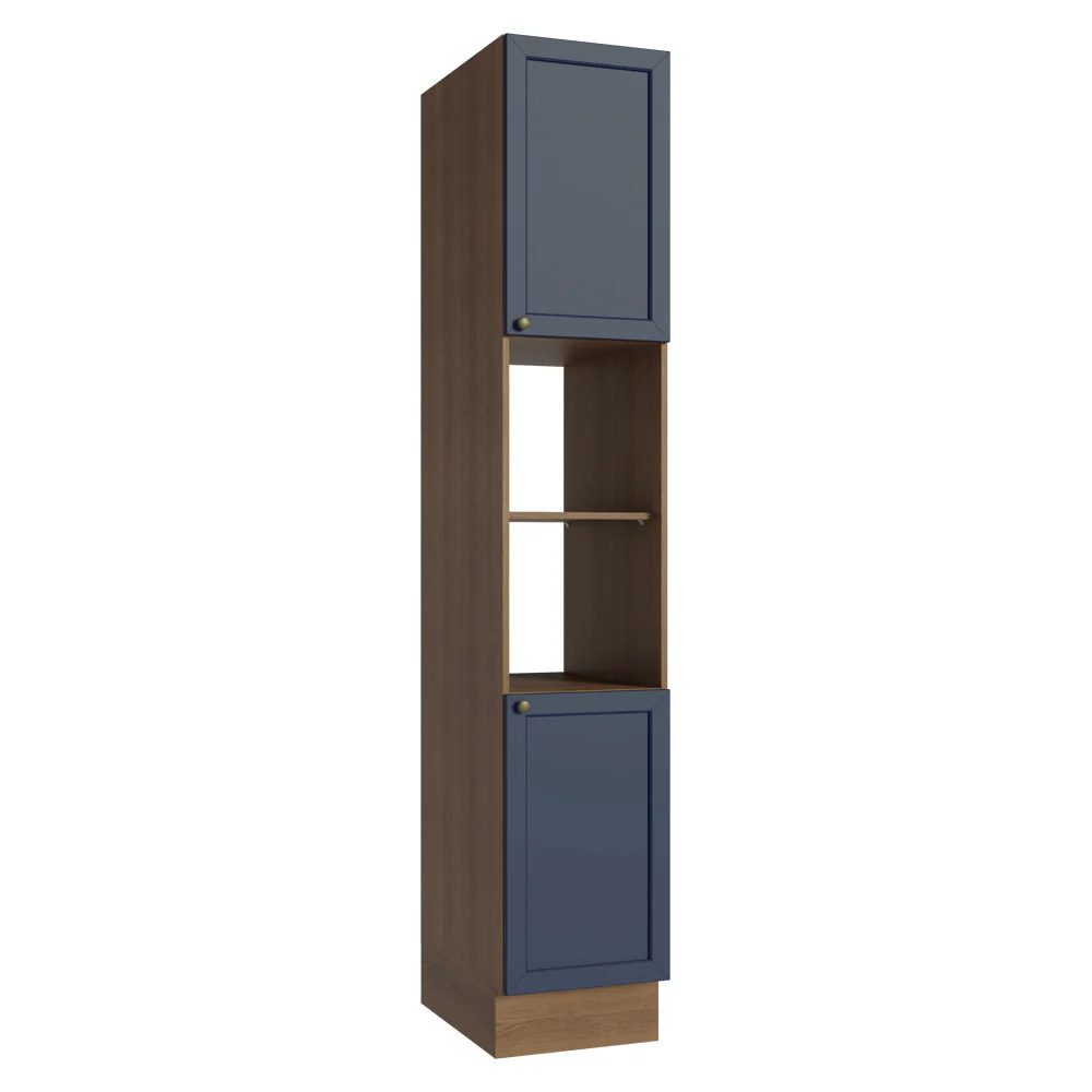 Paneleiro 40 cm 2 Portas e 2 Nichos Rustic/Azul Vik Madesa