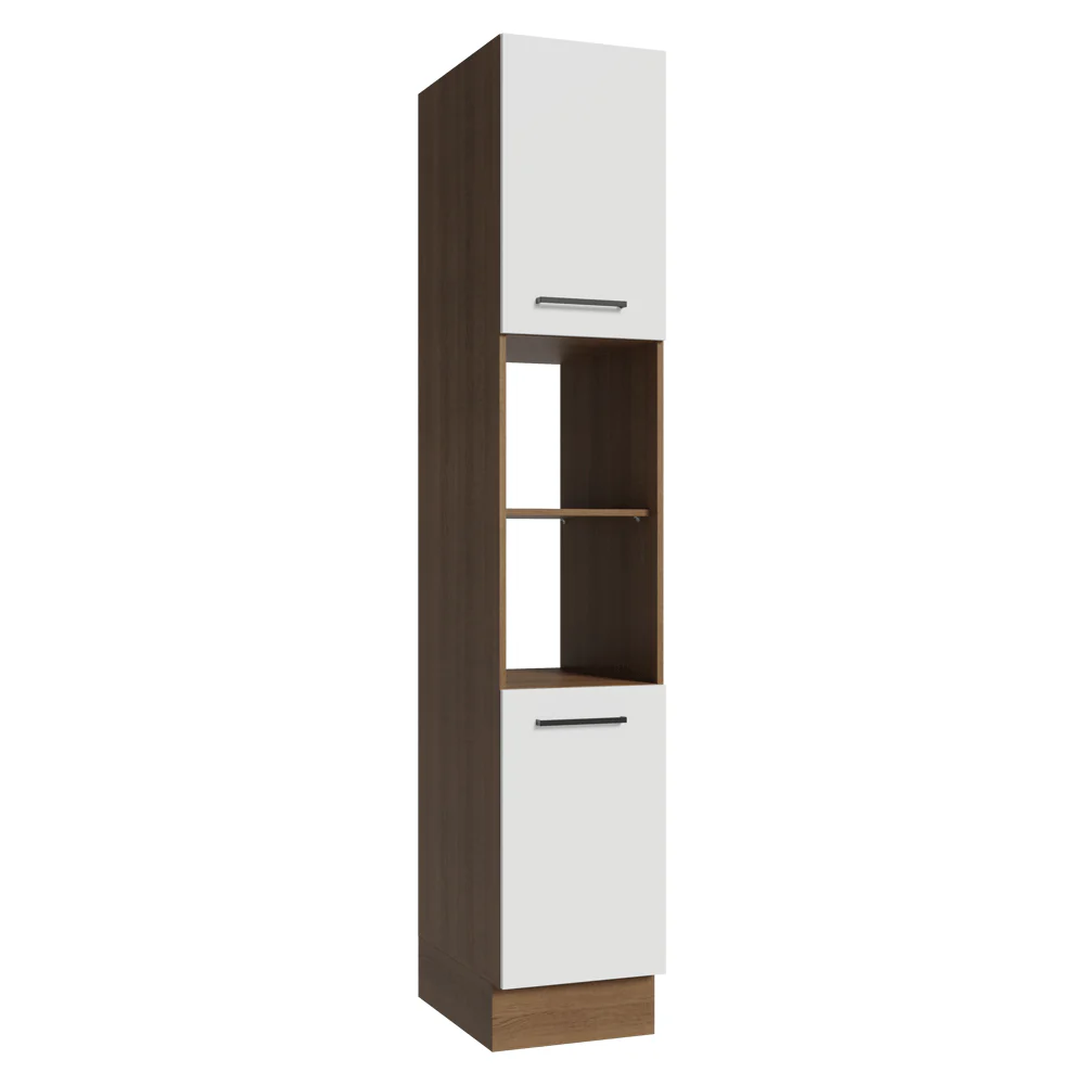Paneleiro 40 cm 2 Portas e 2 Nichos Rustic/Branco Agata Madesa