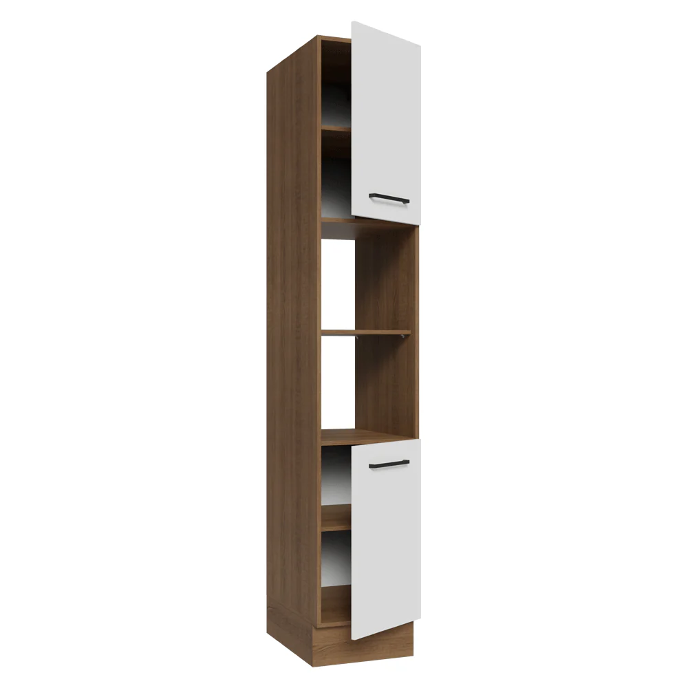 Paneleiro 40 cm 2 Portas e 2 Nichos Rustic/Branco Agata Madesa - Image 6