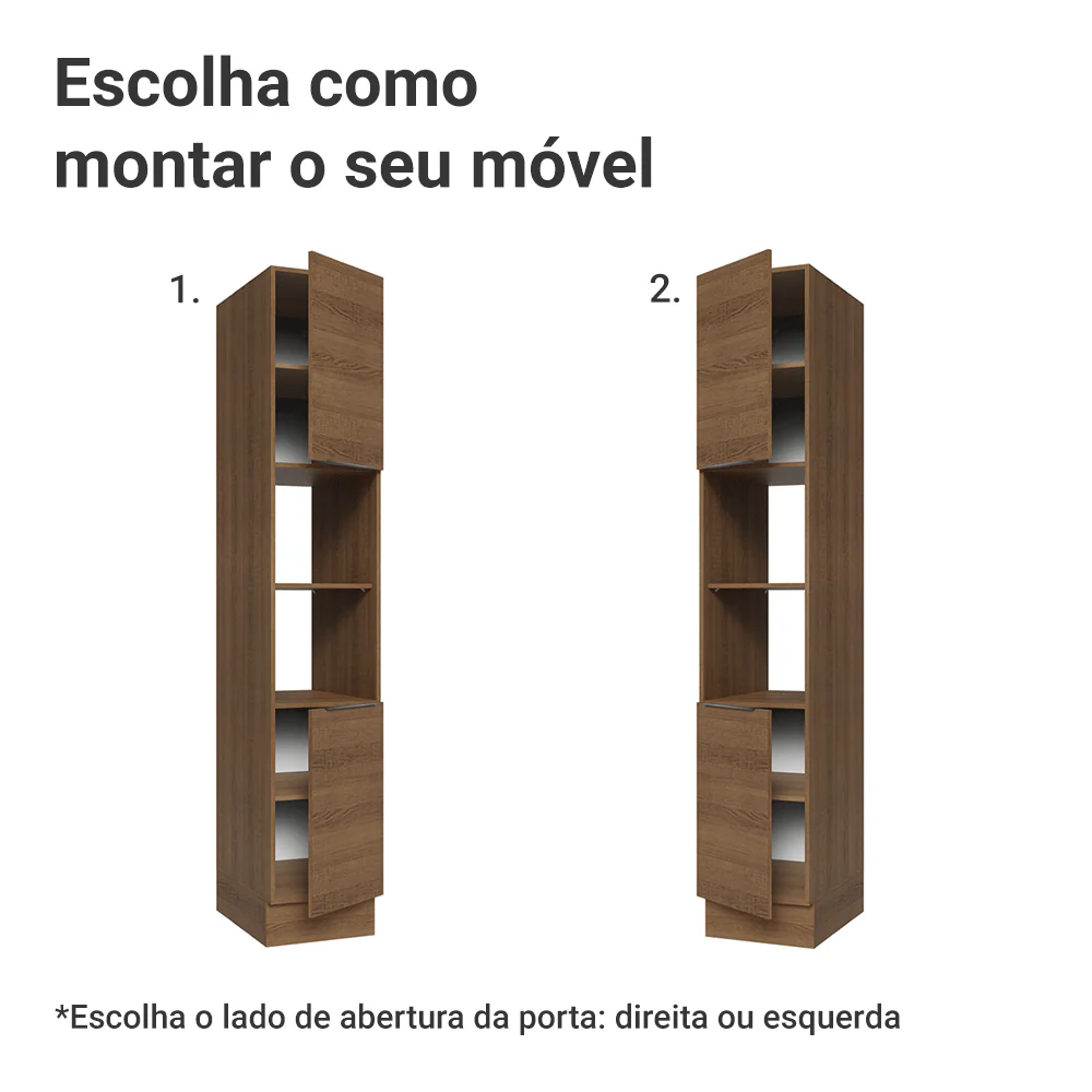 Paneleiro 40 cm 2 Portas e 2 Nichos Rustic Stella Madesa - Image 4