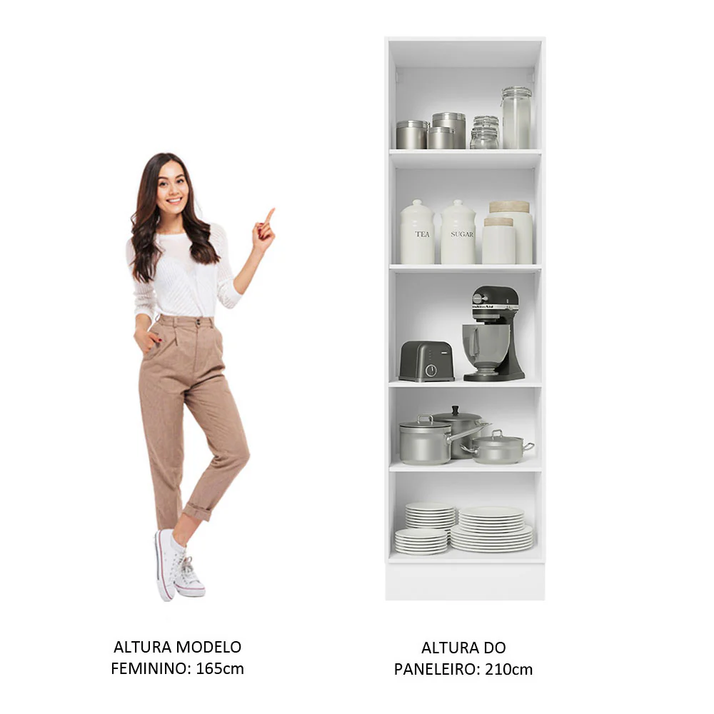 Paneleiro Madesa Acordes 100% MDF 60 cm 2 Portas Branco/Rustic - Image 5