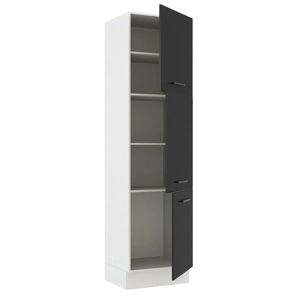 Paneleiro Madesa Agata 60 x 60 cm 3 Portas Branco/Preto - Image 4