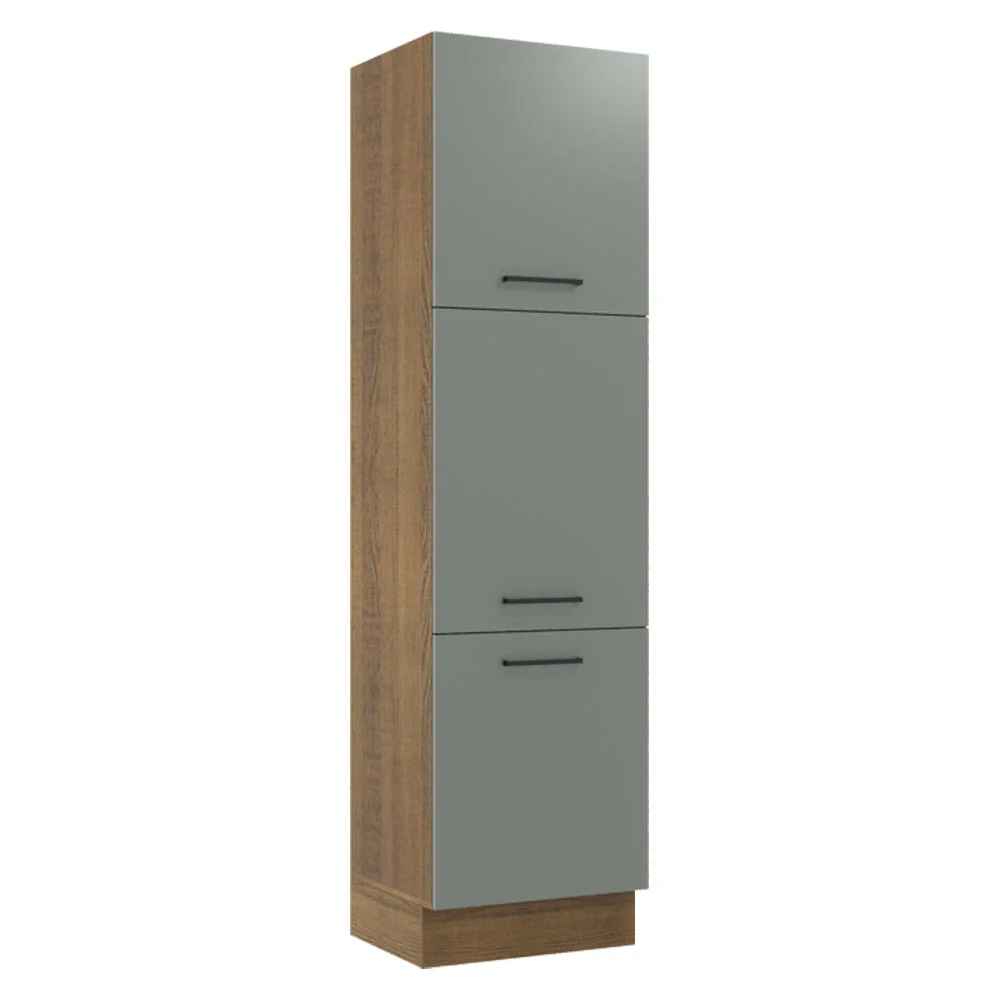 Paneleiro Madesa Agata 60 x 60 cm 3 Portas Rustic/Cinza