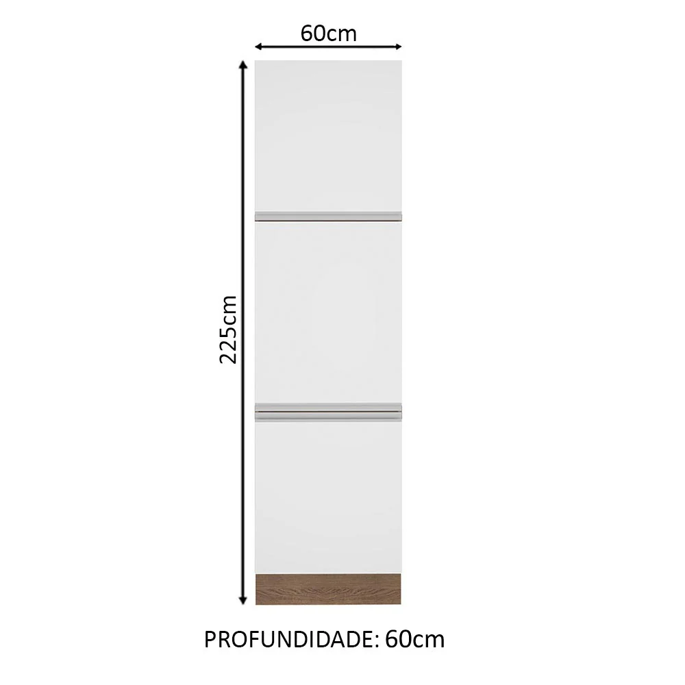 Paneleiro Madesa Glamy 60 x 60 cm 3 Portas Rustic/Branco - Image 2