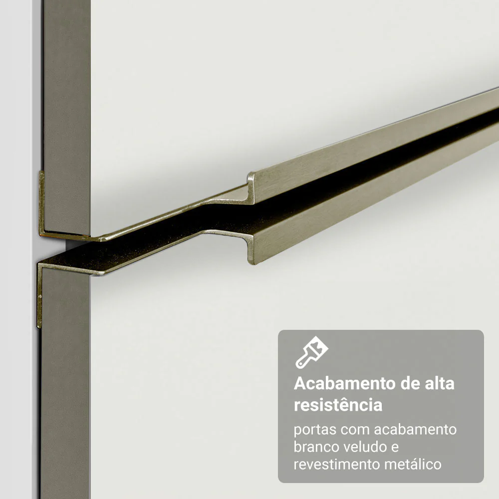 Paneleiro 60 x 60 cm 3 Portas Branco/Branco Veludo Lux Madesa - Image 8