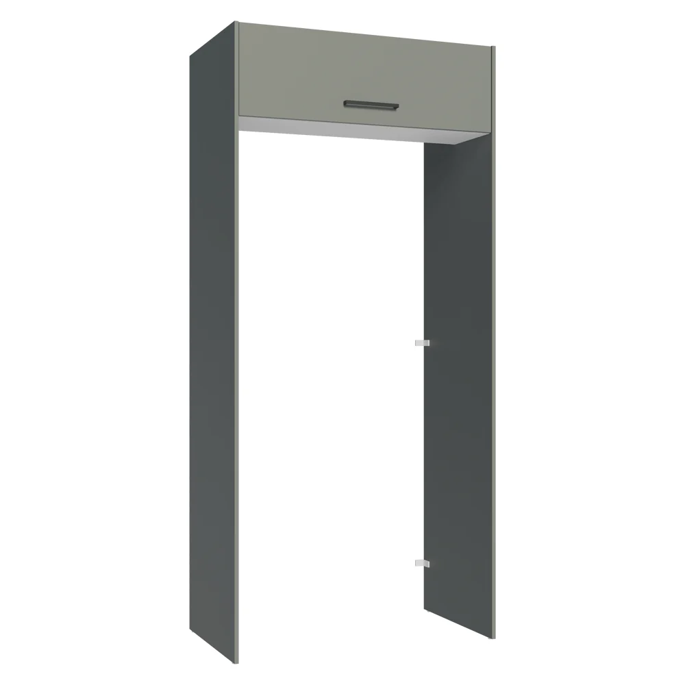 Porta-Geladeira 103 cm 1 Porta Basculante Cinza/Branco/Cinza Agata Madesa