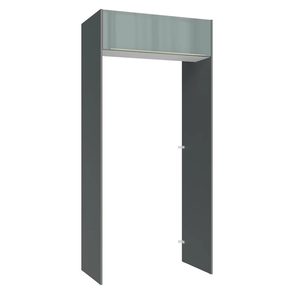 Porta-Geladeira 103 cm 1 Porta Basculante Cinza/Branco/Cinza Lux Madesa