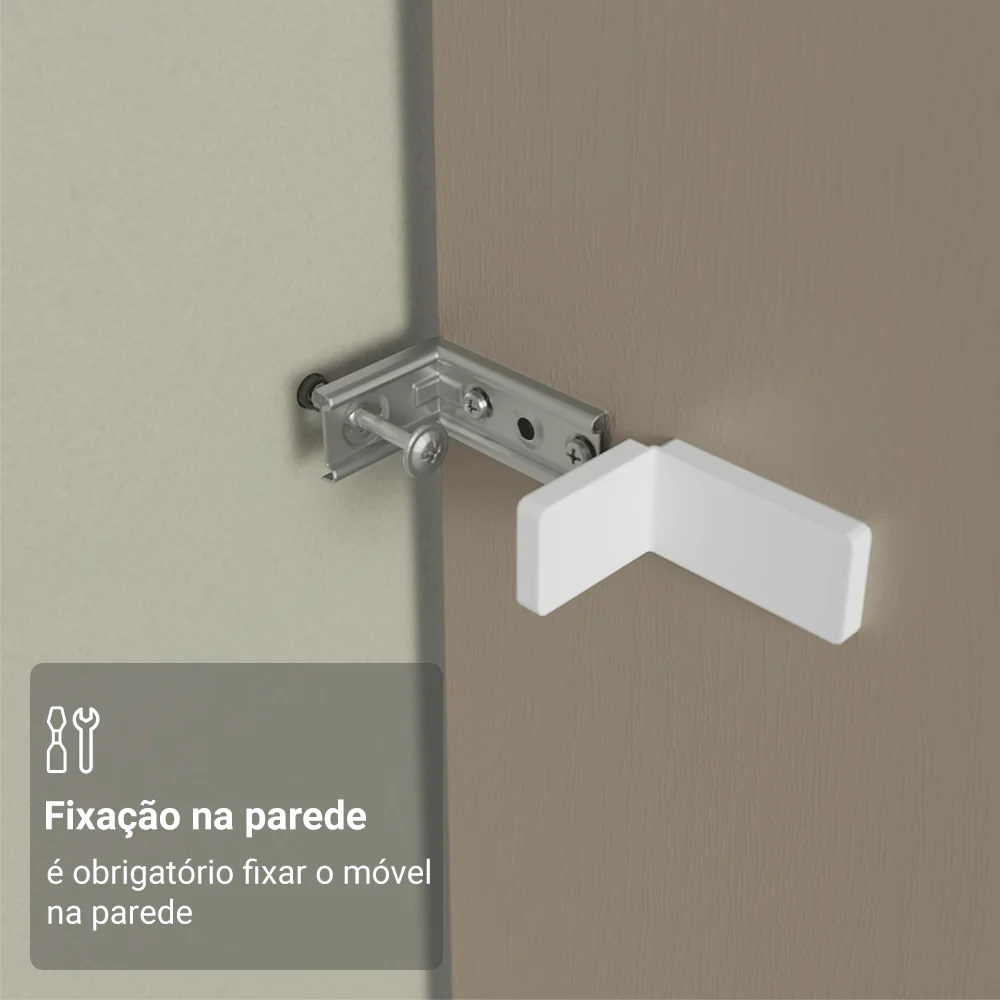 Porta-Geladeira 103 cm 1 Porta Basculante Crema/Rustic/Crema Vik Madesa - Image 7