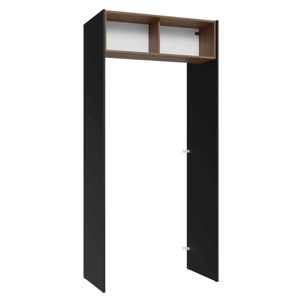 Porta-Geladeira 103 cm 1 Porta Basculante Preto/Rustic/Preto Agata Madesa - Image 10