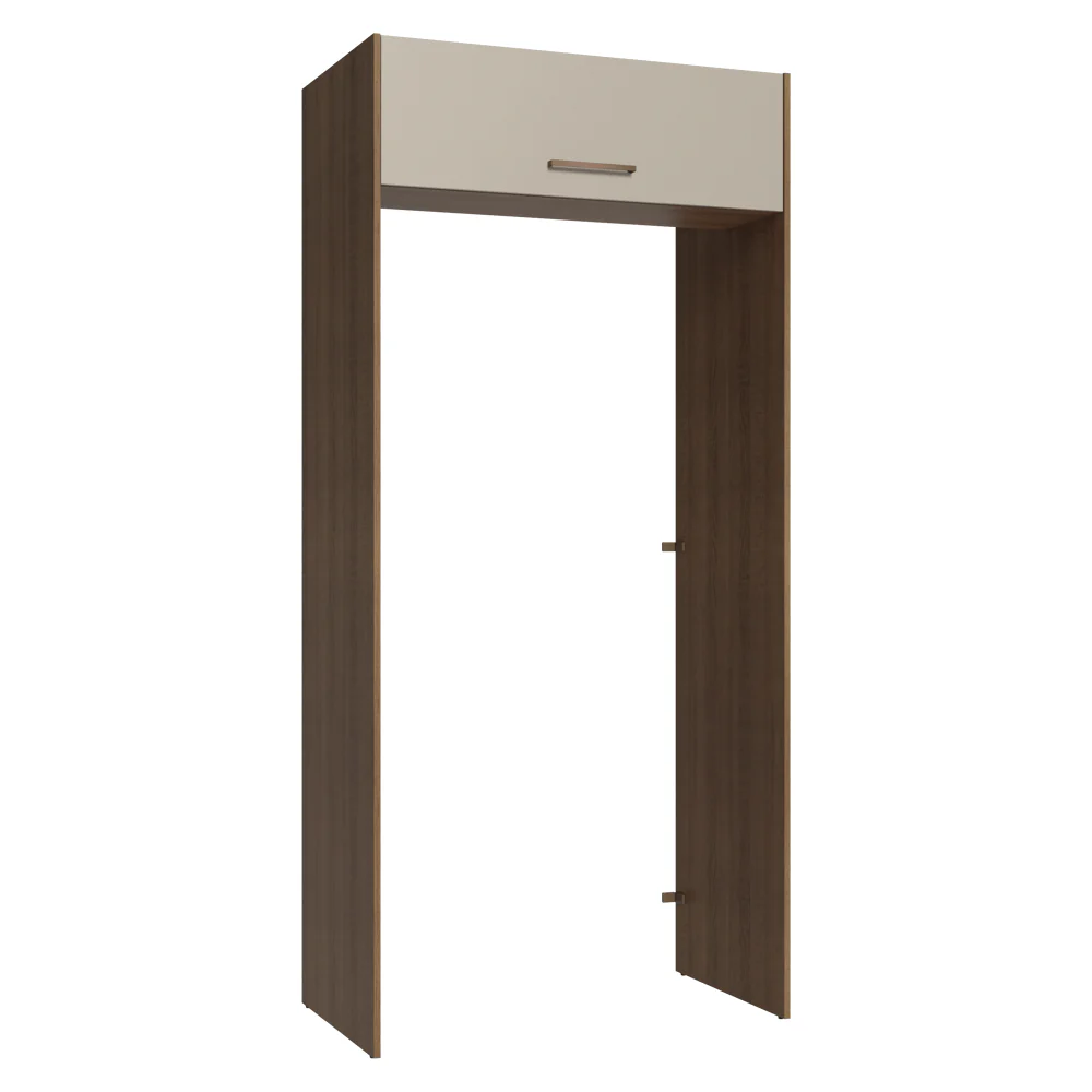 Porta-Geladeira 103 cm 1 Porta Basculante Rustic/Crema Agata Madesa