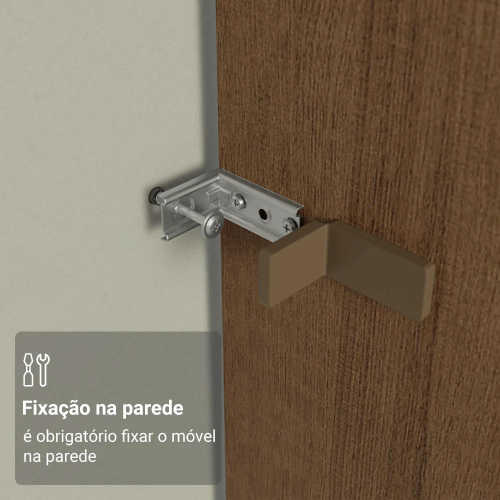Porta-Geladeira 103 cm 1 Porta Basculante Rustic/Crema Vik Madesa - Image 7
