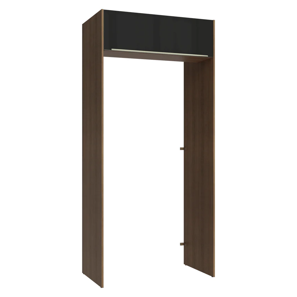Porta-Geladeira 103 cm 1 Porta Basculante Rustic/Preto Lux Madesa