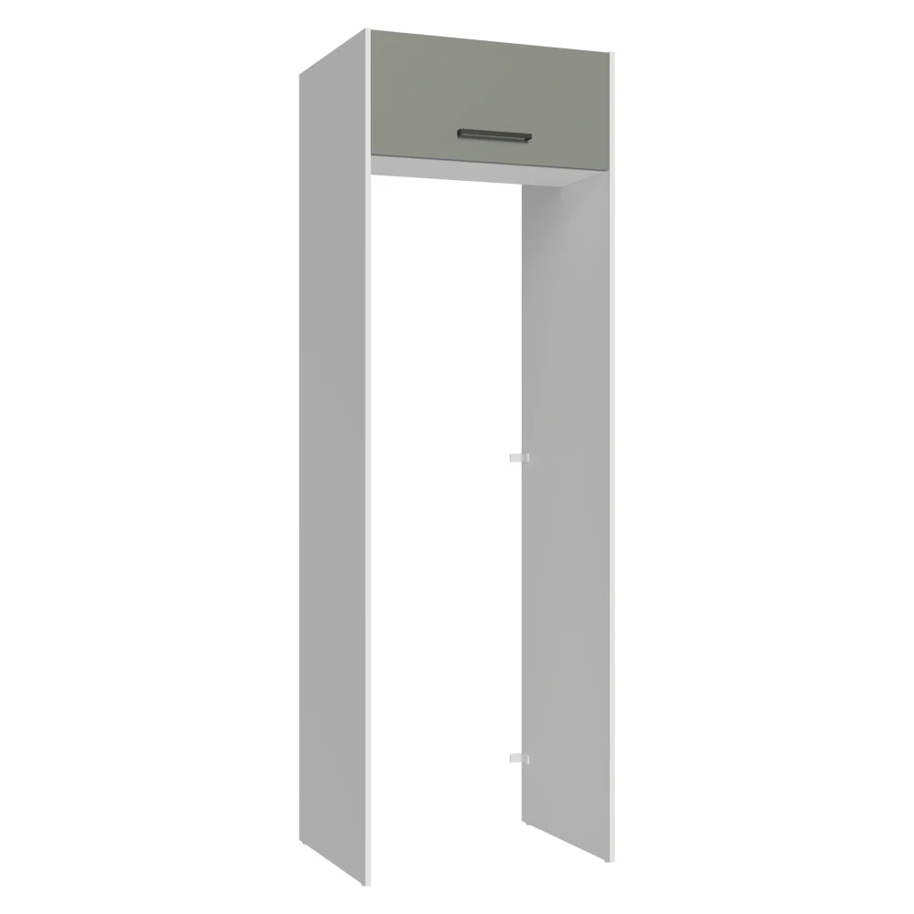 Porta-Geladeira 73 cm 1 Porta Basculante Branco/Cinza Agata Madesa