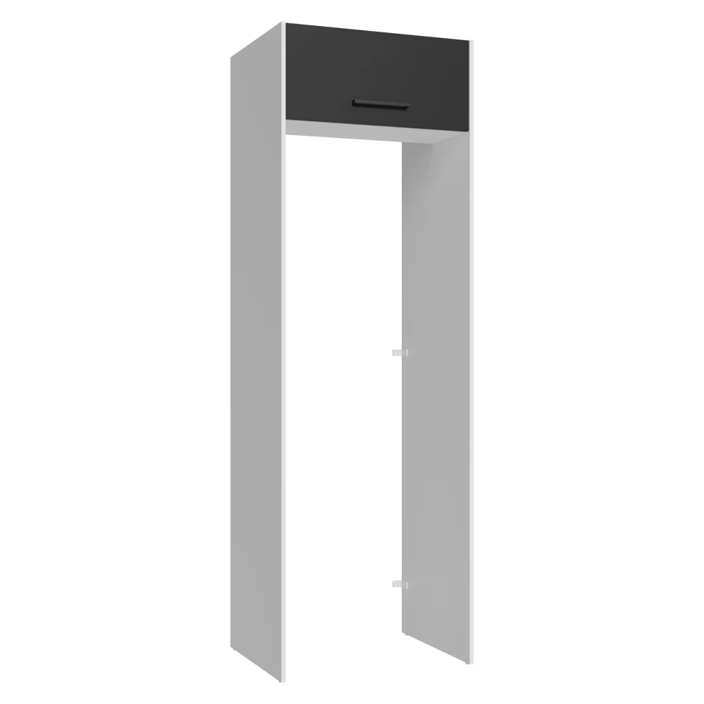Porta-Geladeira 73 cm 1 Porta Basculante Branco/Preto Agata Madesa