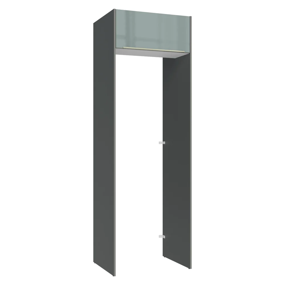 Porta-Geladeira 73 cm 1 Porta Basculante Cinza/Branco/Cinza Lux Madesa