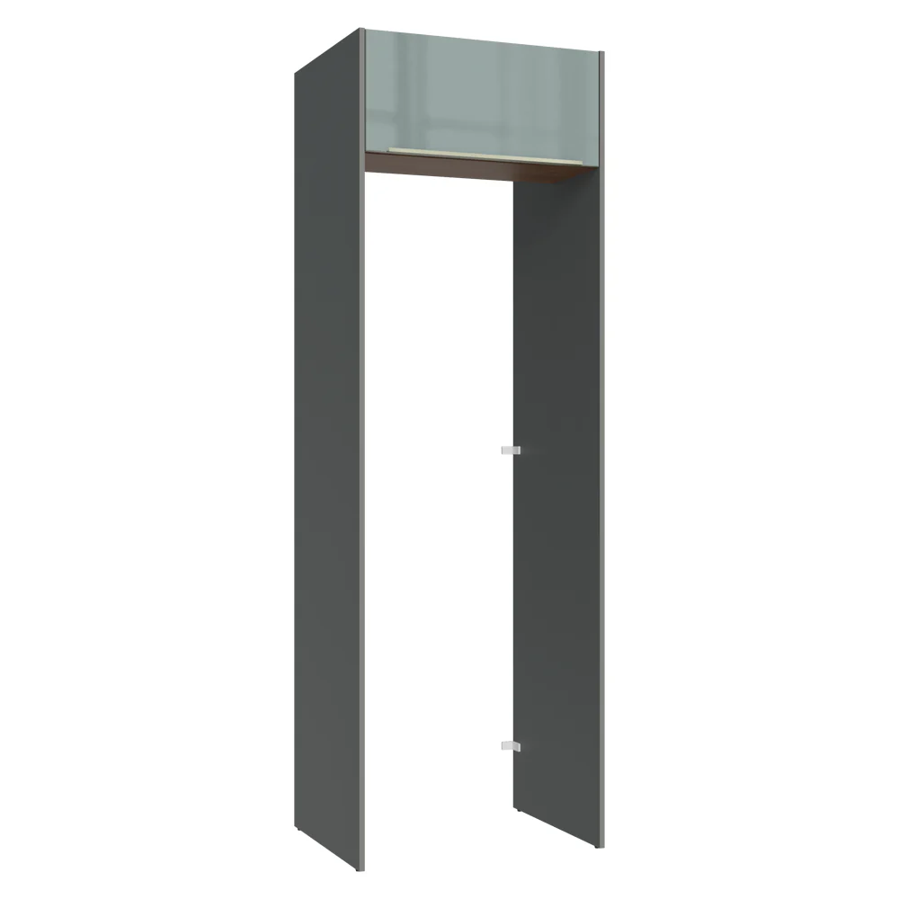 Porta-Geladeira 73 cm 1 Porta Basculante Cinza/Rustic/Cinza Lux Madesa