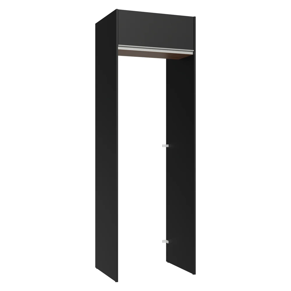 Porta-Geladeira 73 cm 1 Porta Basculante Preto/Rustic/Preto Glamy Madesa