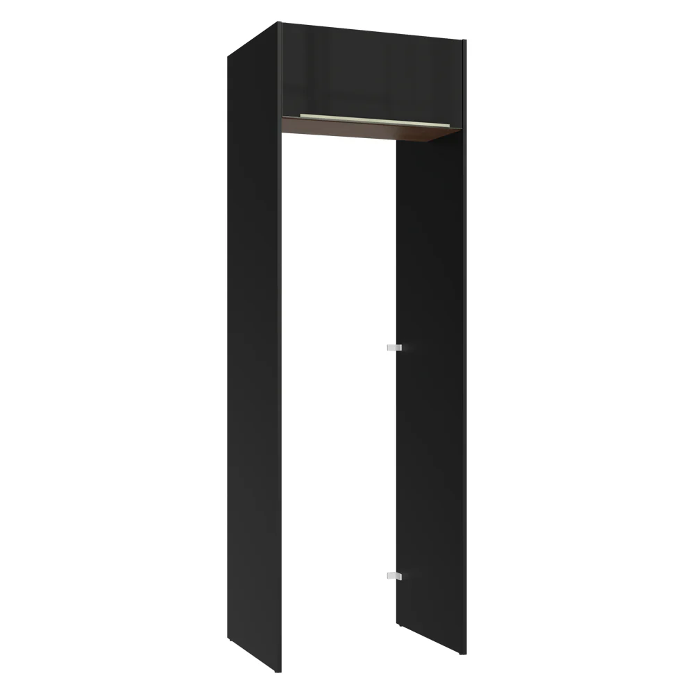 Porta-Geladeira 73 cm 1 Porta Basculante Preto/Rustic/Preto Lux Madesa