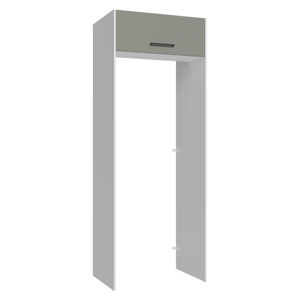 Porta-Geladeira 83 cm 1 Porta Basculante Branco/Cinza Agata Madesa