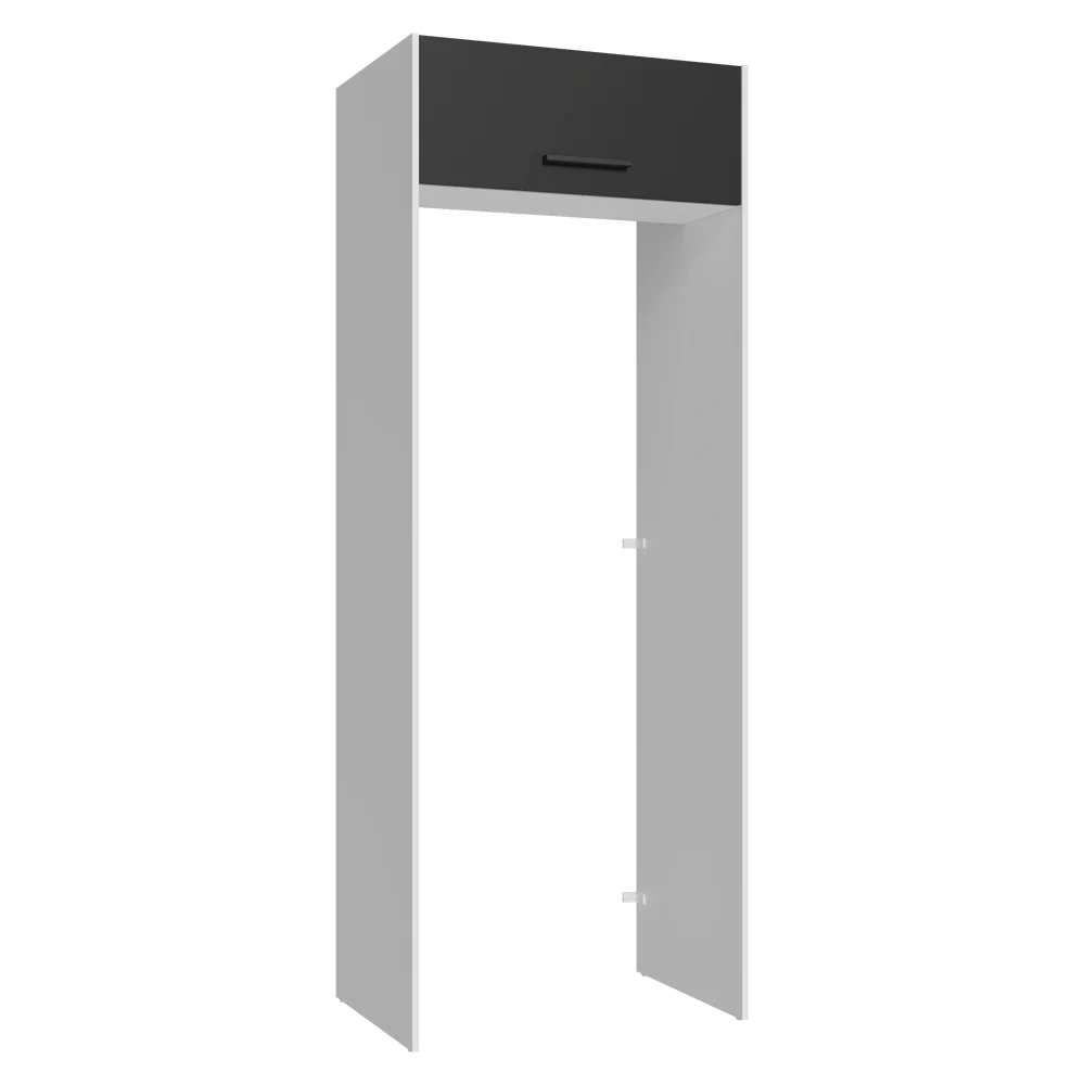 Porta-Geladeira 83 cm 1 Porta Basculante Branco/Preto Agata Madesa