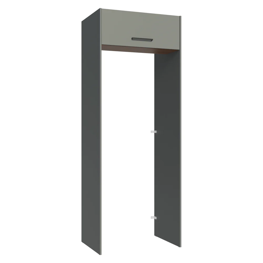 Porta-Geladeira 83 cm 1 Porta Basculante Cinza/Rustic/Cinza Agata Madesa