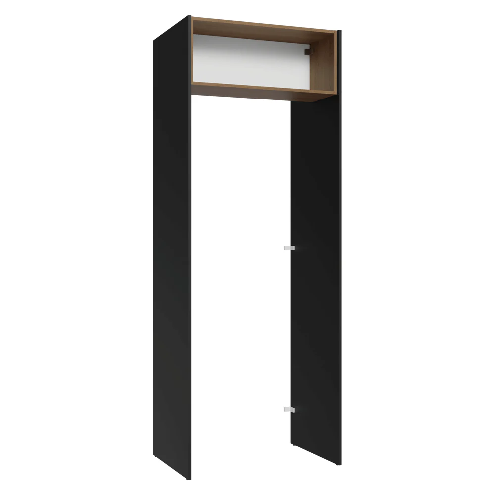 Porta-Geladeira 83 cm 1 Porta Basculante Preto/Rustic/Preto Agata Madesa - Image 11
