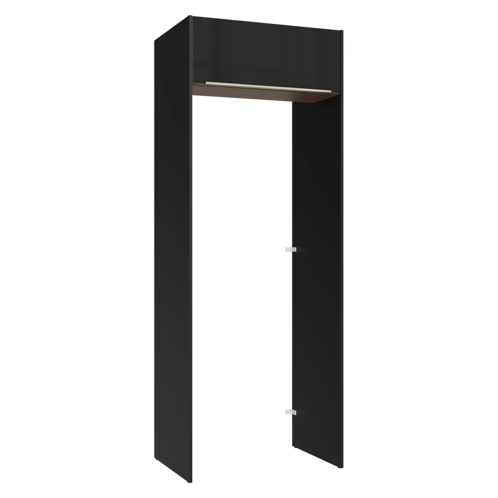Porta-Geladeira 83 cm 1 Porta Basculante Preto/Rustic/Preto Lux Madesa