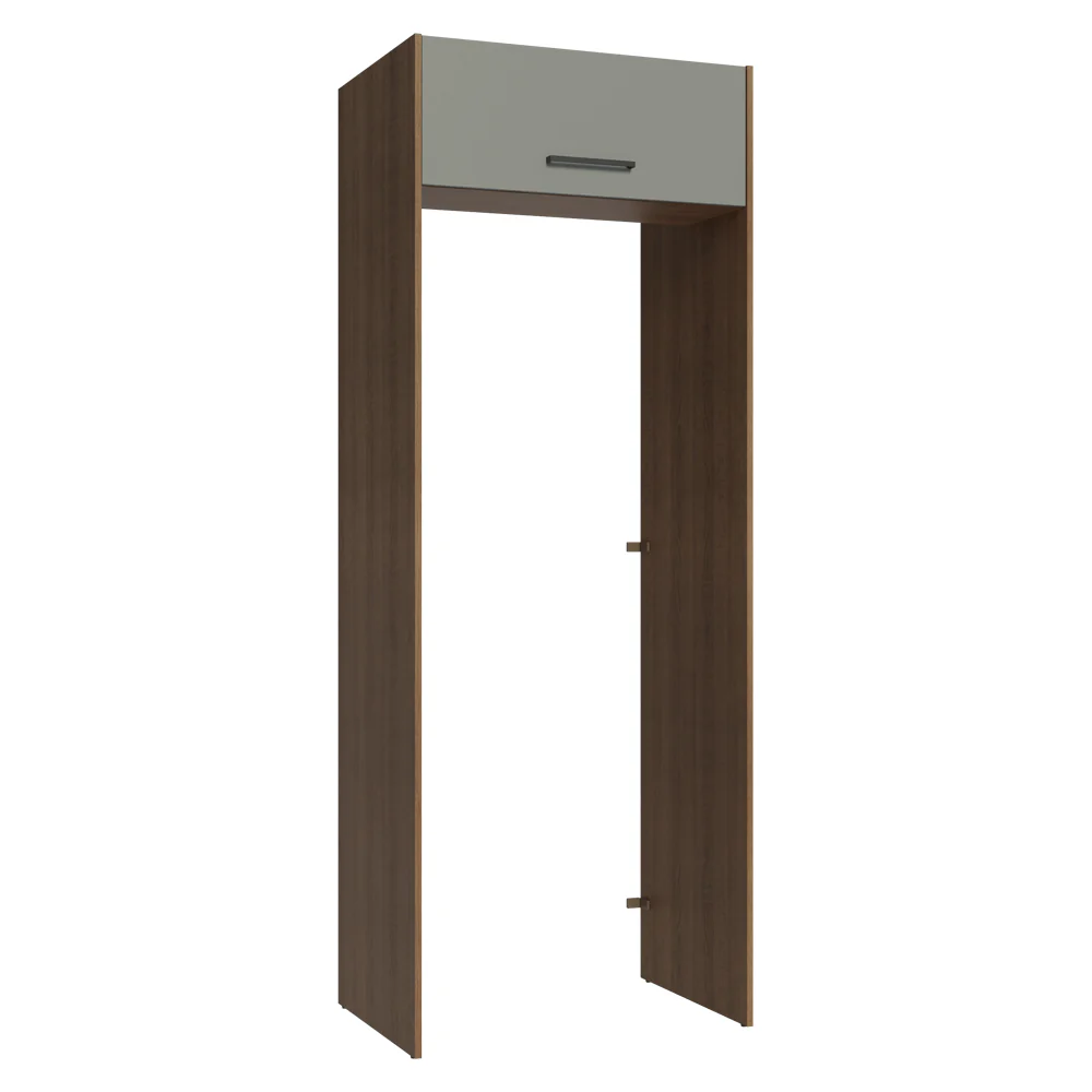 Porta-Geladeira 83 cm 1 Porta Basculante Rustic/Cinza Agata Madesa