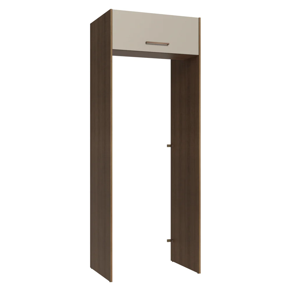 Porta-Geladeira 83 cm 1 Porta Basculante Rustic/Crema Agata Madesa