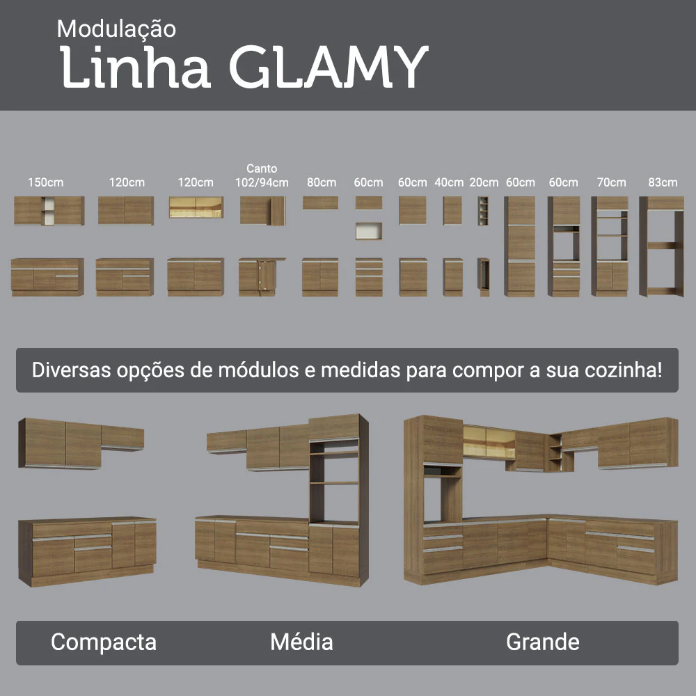 Porta-Geladeira 83 cm 1 Porta Basculante Rustic Glamy Madesa - Image 8