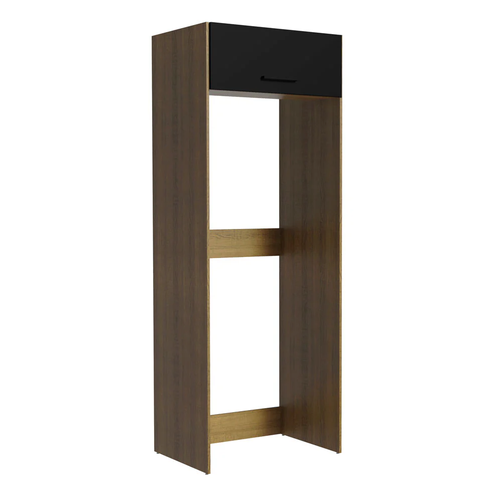 Porta-Geladeira Madesa Agata 1 Porta Basculante Rustic/Preto