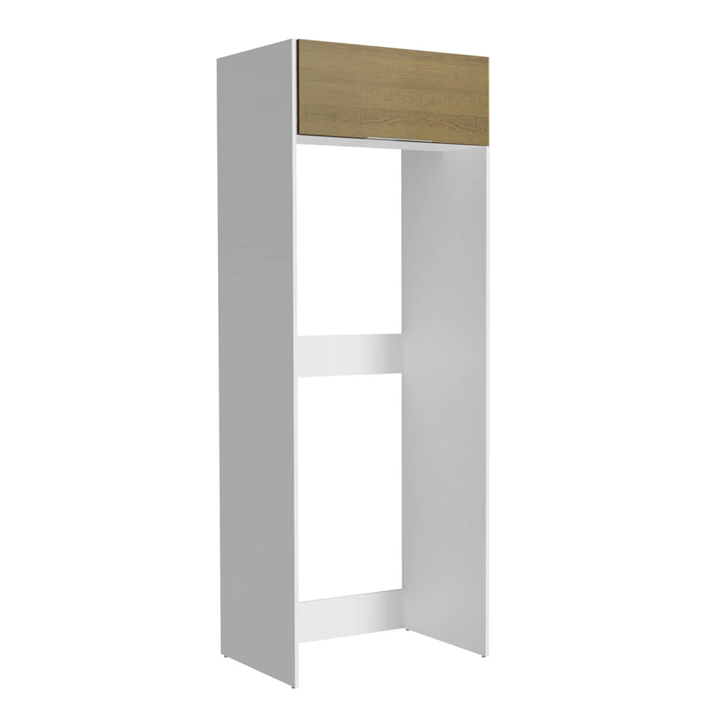 Porta-Geladeira Madesa Stella 1 Porta Basculante Branco/Rustic